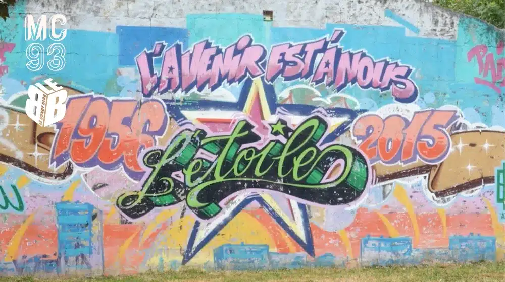 Graffiti mettant à l'honneur la cité de l’Étoile de Bobigny